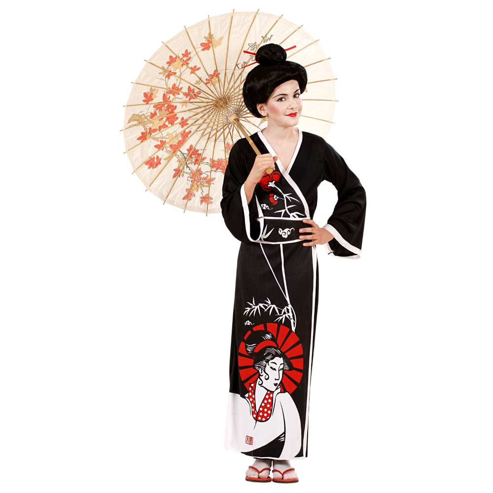 Costume Vestito Abito Travestimento Carnevale Geisha Bambina - 5736