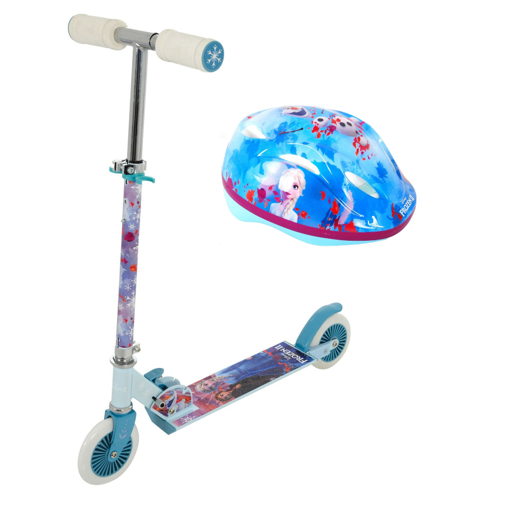 Monopattino con Casco Protettivo Frozen Ii DISNEY 2 Ruote Manubrio Regolabile - 34793+34358