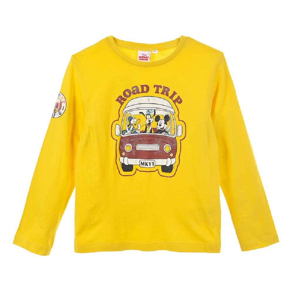 T-Shirt M.l. Mickey Mouse DISNEY Topolino Bambino Ragazzo Sun City - Vh1111senape