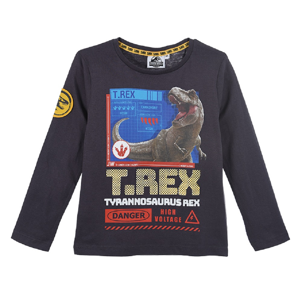 T-Shirt M.l. Jurassic World Bambino Ragazzo Sun City - Vh1197grigio