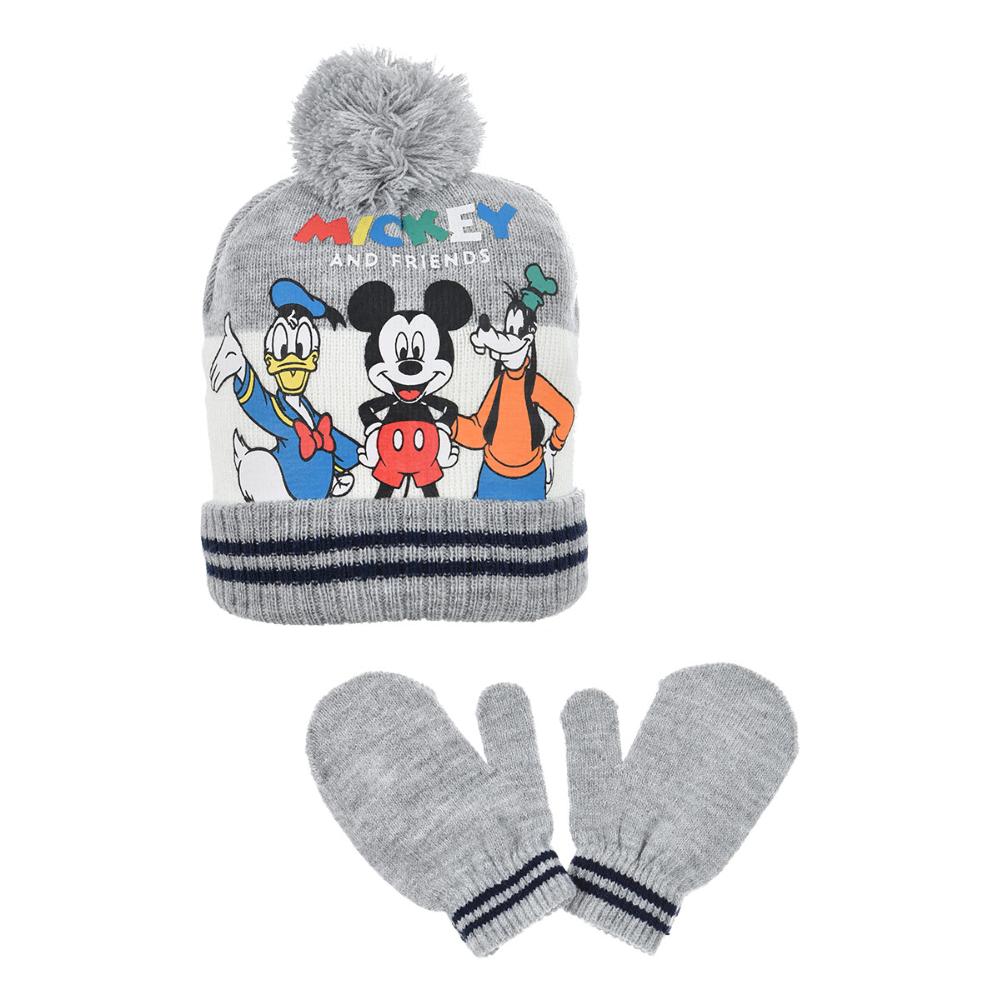 Set Cappello e Guanti Mickey Mouse DISNEY Topolino Neonato Sun City - Vh4022grigio