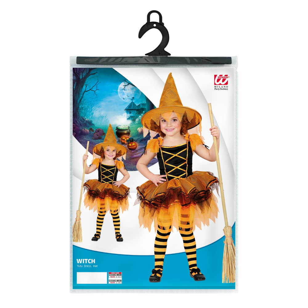 Costume Travestimento Streghetta Ballerina Carnevale Halloween Bambina - 2844