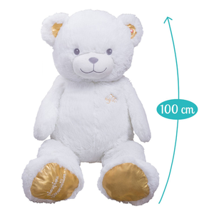 Peluche Gigante Orso Bianco Gaston Morbido Pupazzo 100 CM - 16606