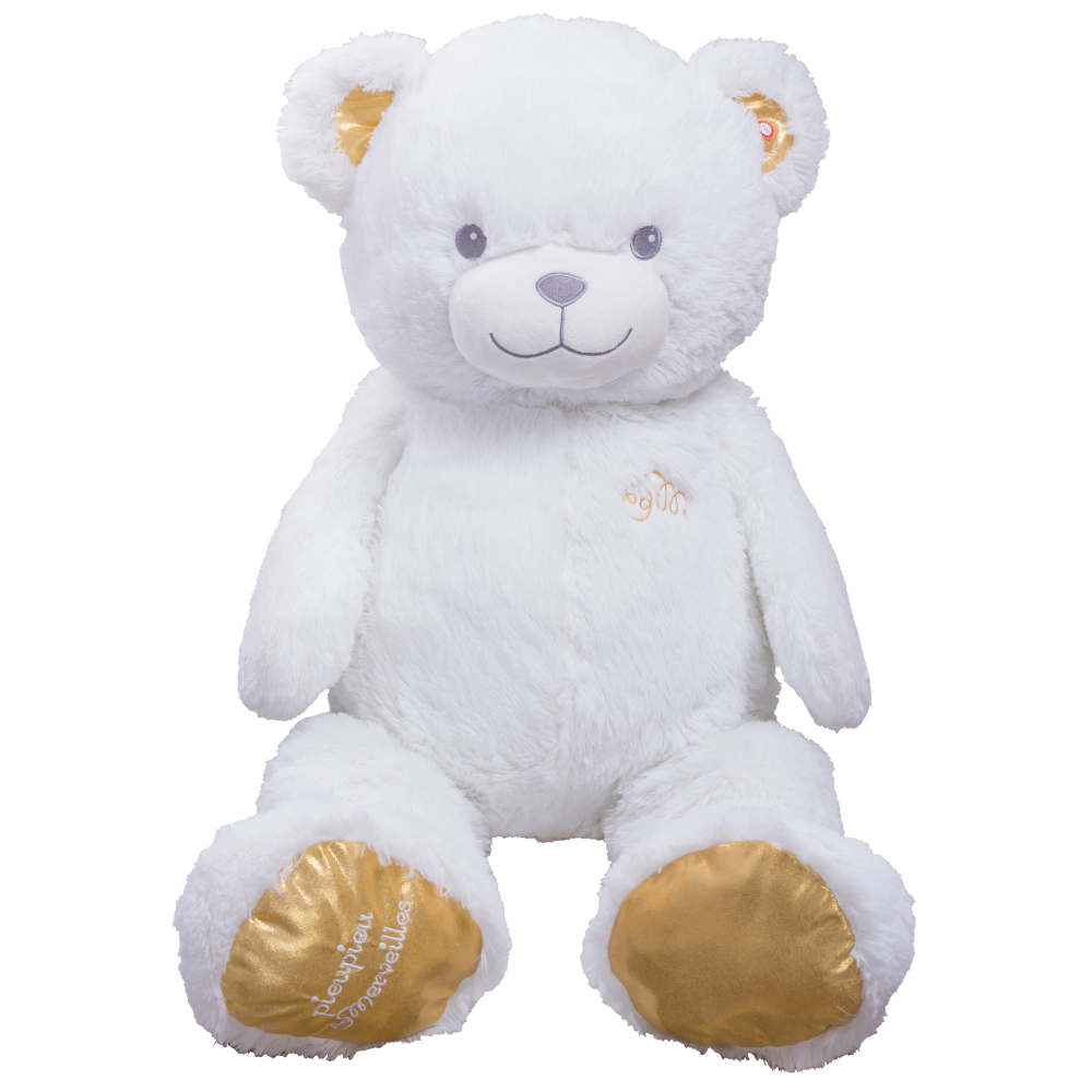Peluche Gigante Orso Bianco Gaston Morbido Pupazzo 100 CM - 16606