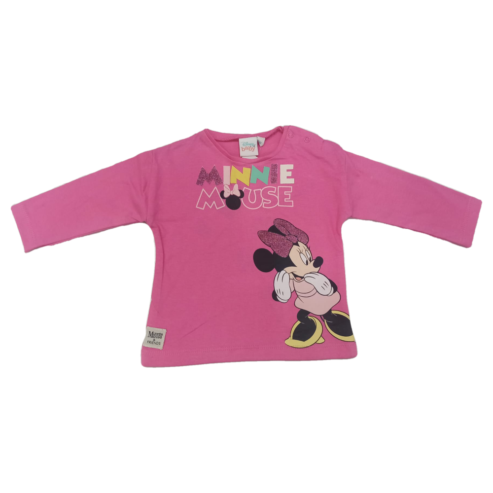 T-Shirt M.l. Minnie Mouse DISNEY Maglietta Neonata Sun City - Vh0004fuxia