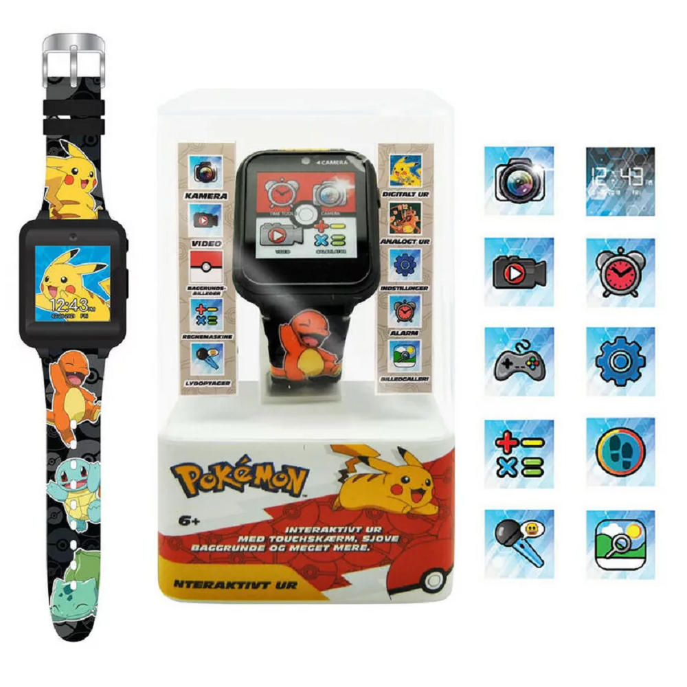 Orologio Interattivo Pokemon Pikachu Smartwatch Gioco Multifunzione con USB - Pok4231