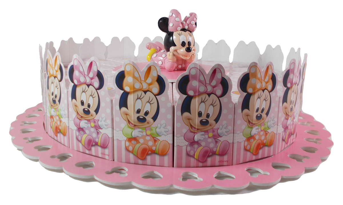 Bomboniera Minnie Astuccio DISNEY Portaconfetti Scatolina Torta 18 Fette R050600