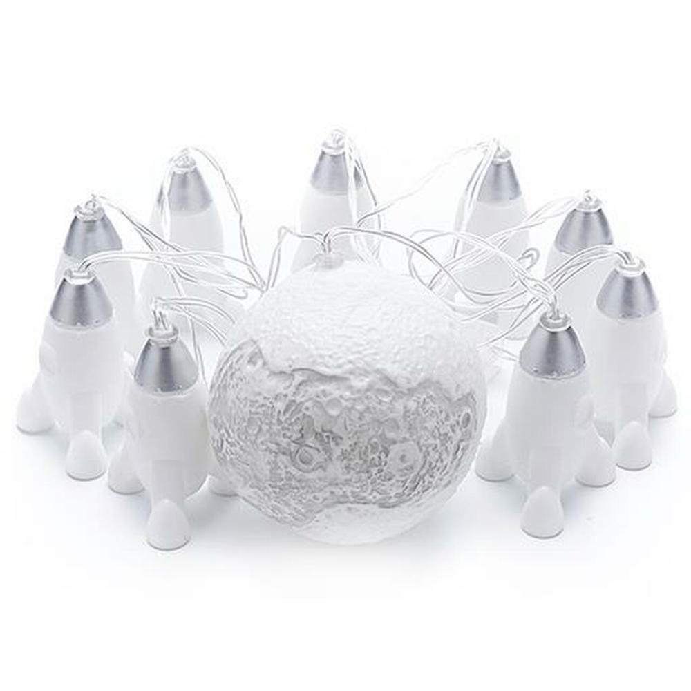 Collana LED Razzo con Luna 2 Metri Luce a Batterie - D336-03