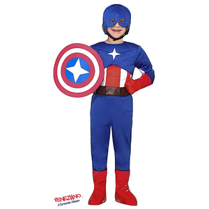 Vestito Carnevale Super Capitano Costume Travestimento Bambino - 28013