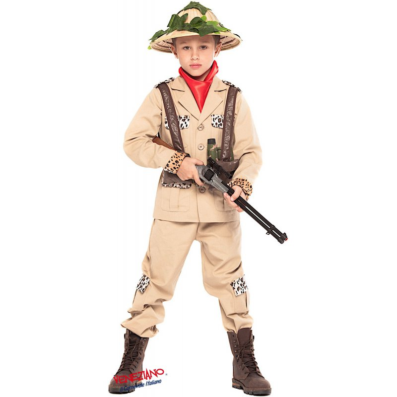 Costume Vestito Abito Travestimento Carnevale Bambino Cacciatore Della Savana Baby 28028