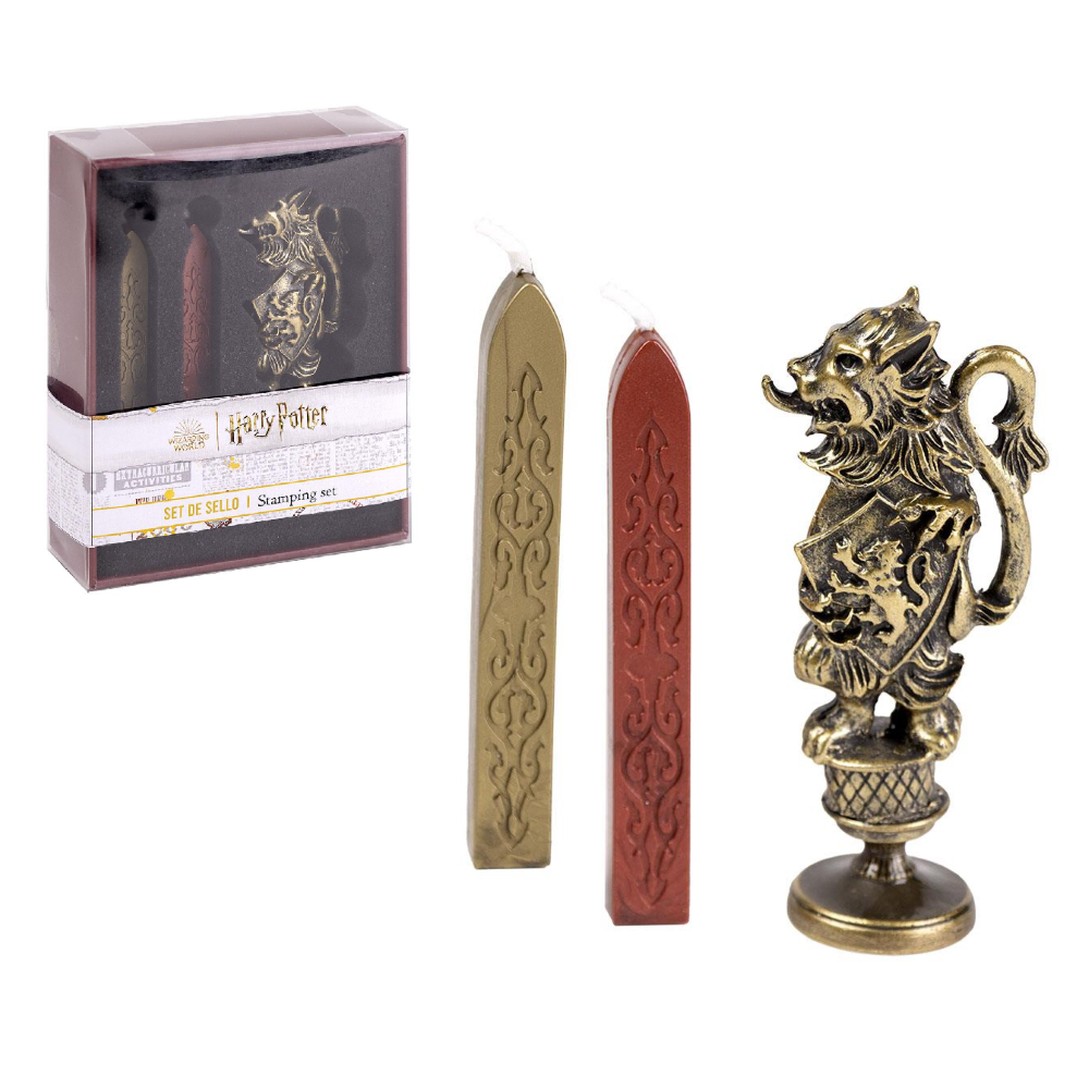 Set Ceralacca Harry Potter Grifondoro 3 Pezzi 2 Stecche di Cera Timbro e Sigillo - 0475
