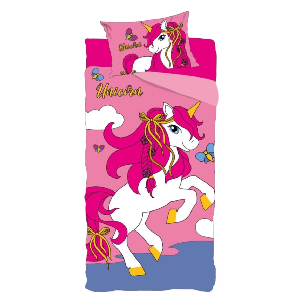 Completo Lenzuola Unicorno Sottolenzuola Lenzuola Federa Letto Singolo - Uni-Bedset-0741