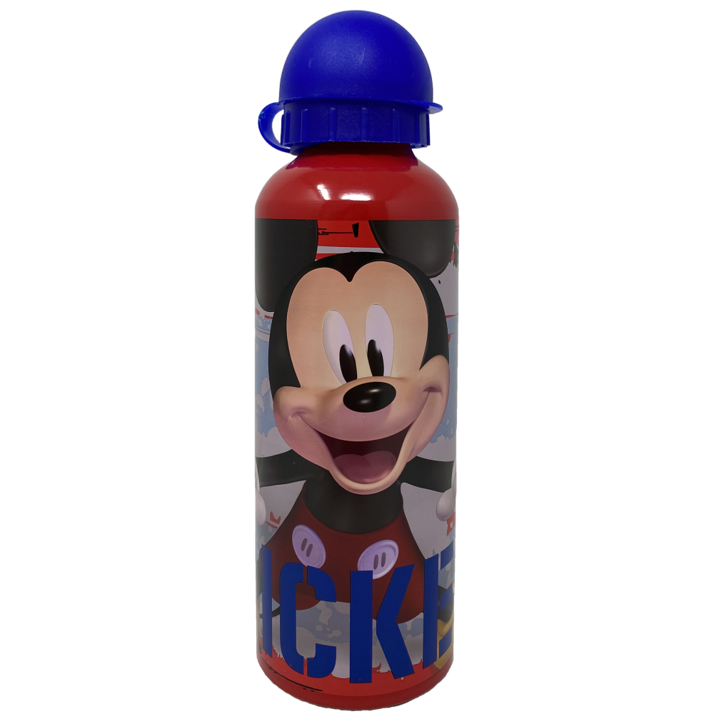 Borraccia in Alluminio Mickey Mouse DISNEY Topolino con Beccuccio e Coperchio 500 Ml - D04286mc/b