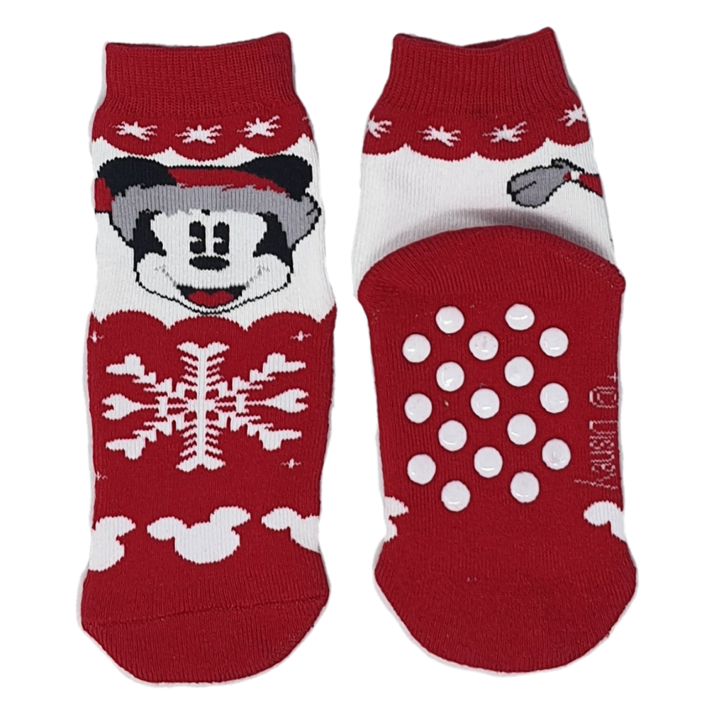 Calzini Antiscivolo Natale Mickey Mouse DISNEY Topolino in Spugna Bambini - Mic0674