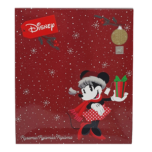 Pigiama Natalizio Minnie Mouse DISNEY T-Shirt Pantalone 100% Cotone Felpato - Min0704