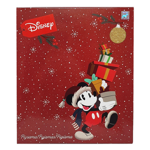 Pigiama Natalizio Mickey Mouse DISNEY Topolino T-Shirt Pantalone 100% Cotone Felpato - Mic0678/1