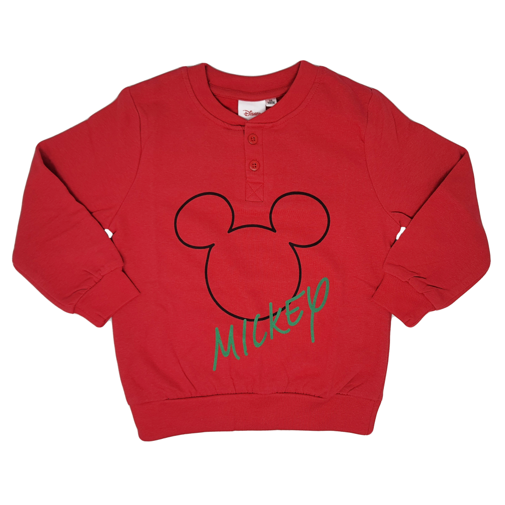 Pigiama Natalizio Mickey Mouse DISNEY Topolino T-Shirt Pantalone 100% Cotone Felpato Adulto - Mic0705