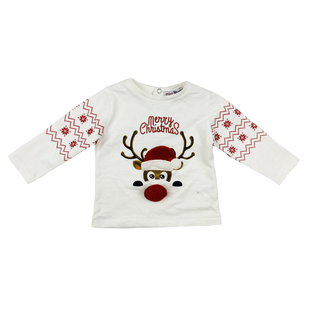 T-Shirt Natalizia M.l. Maglietta Yours Culla Neonata Bambina 100% Co - Y7373