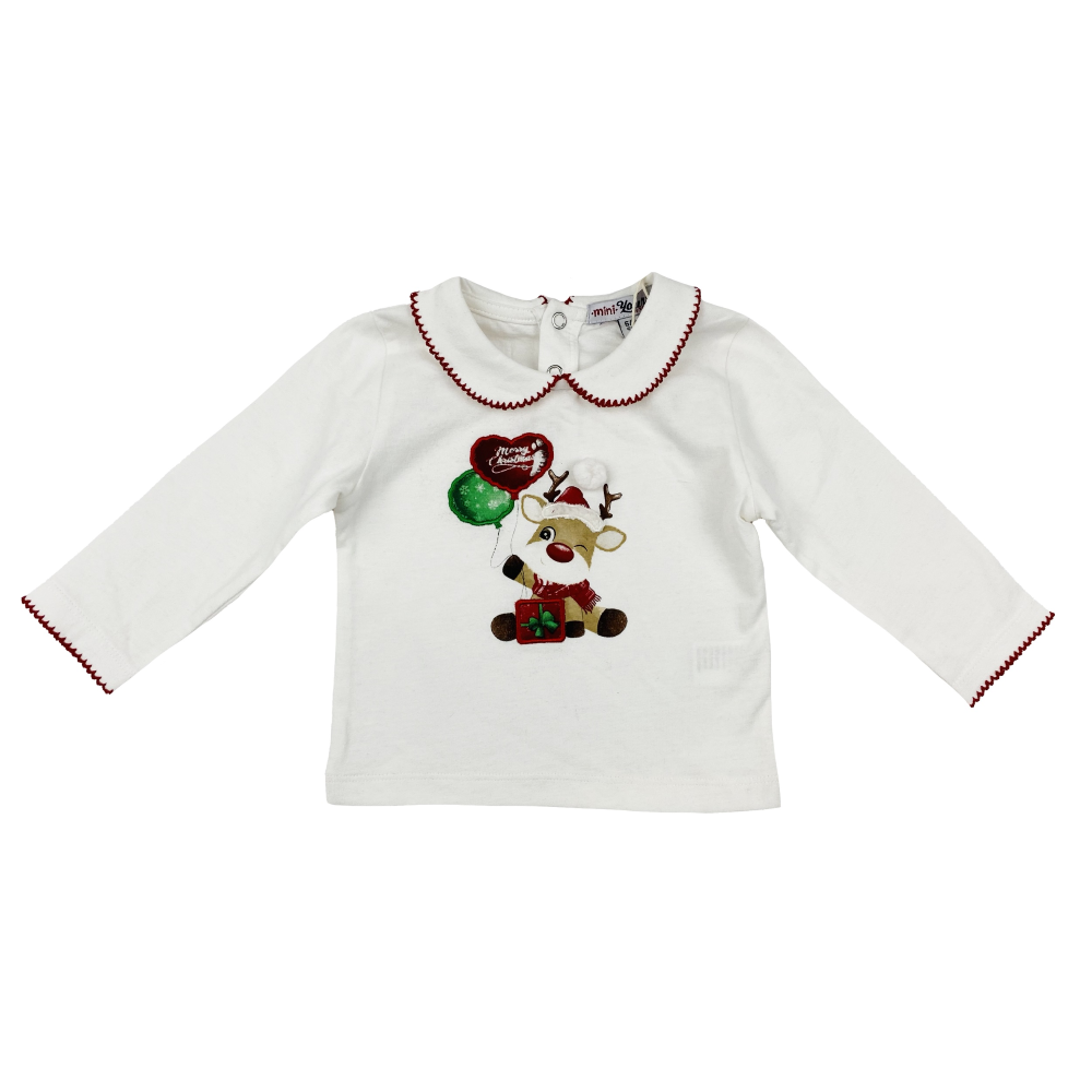 T-Shirt Natalizia M.l. Maglietta Yours Culla Neonata Bambina 100% Co - Y7372