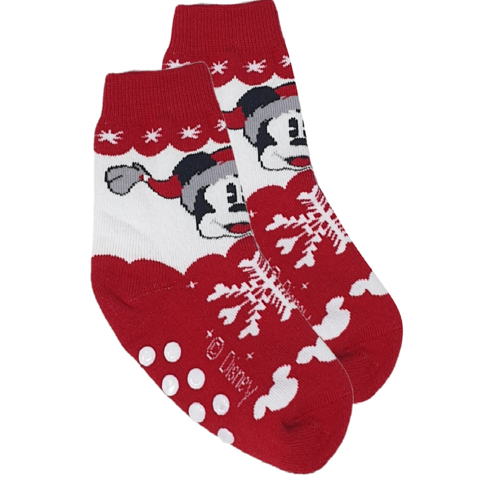 Calzini Antiscivolo Natale Mickey Mouse DISNEY Topolino in Spugna Bambini - Mic0674