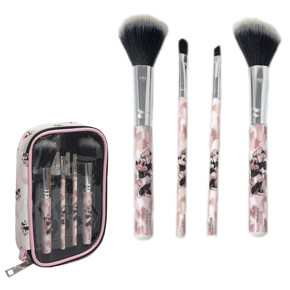 Set Pennelli per il Trucco Minnie Mouse DISNEY 4 Pennelli con Pochette - 2352