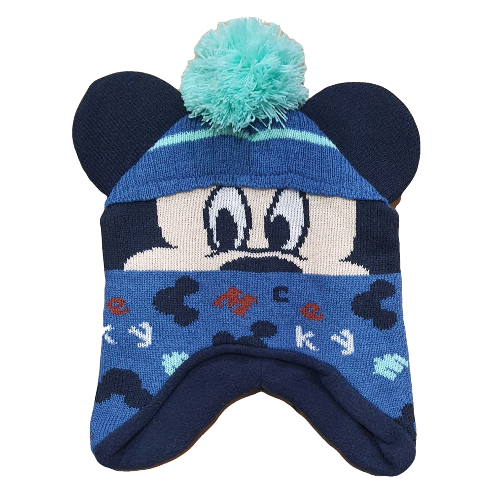 Cappello Invernale Mickey Mouse DISNEY Topolino Modello Peruviano Neonata Sun City - Vh4129blu