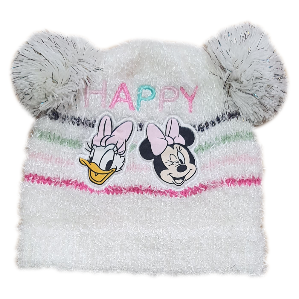Cappello Invernale con 2 Pon Pon Minnie Mouse DISNEY Neonata Sun City - Vh4002bianco