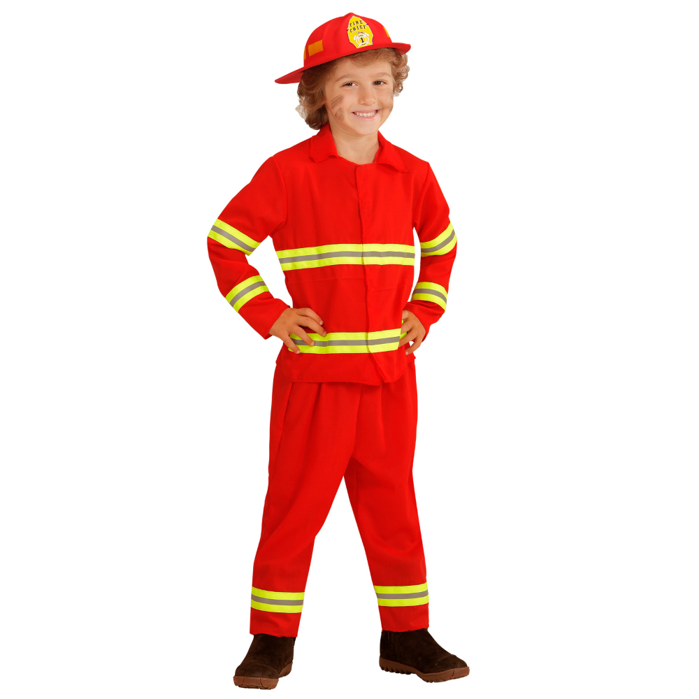 Costume Carnevale Pompiere Bambino Abito Travestimento - 0393