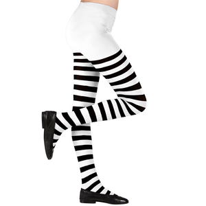 Calze Collant Rigate Bianco/nero 70 Den Accessori Travestimento Halloween Cosplay - 0122