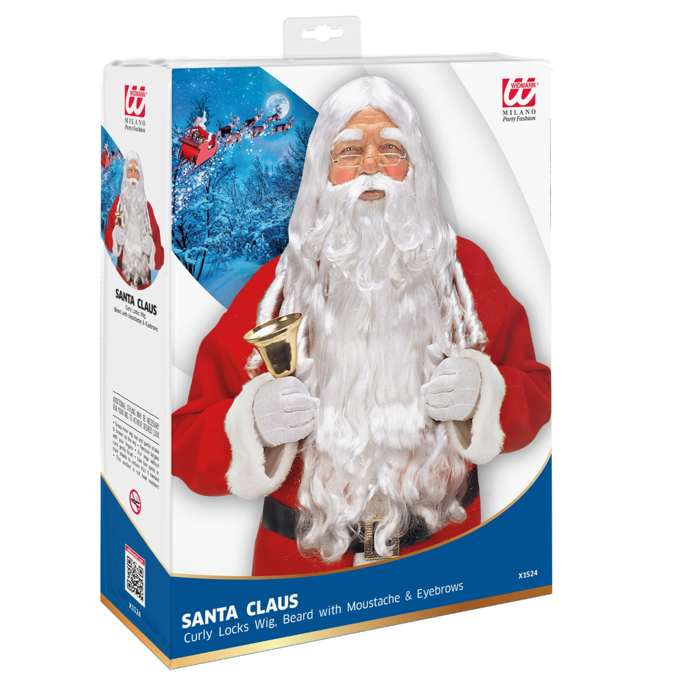 Parrucca Babbo Natale Barba, Baffi e Sopracciglia Articolo Travestimento Natalizio