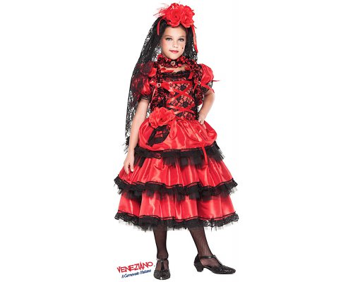 Costume Vestito Abito Travestimento Carnevale Bambina Spagnola Prestige 28039