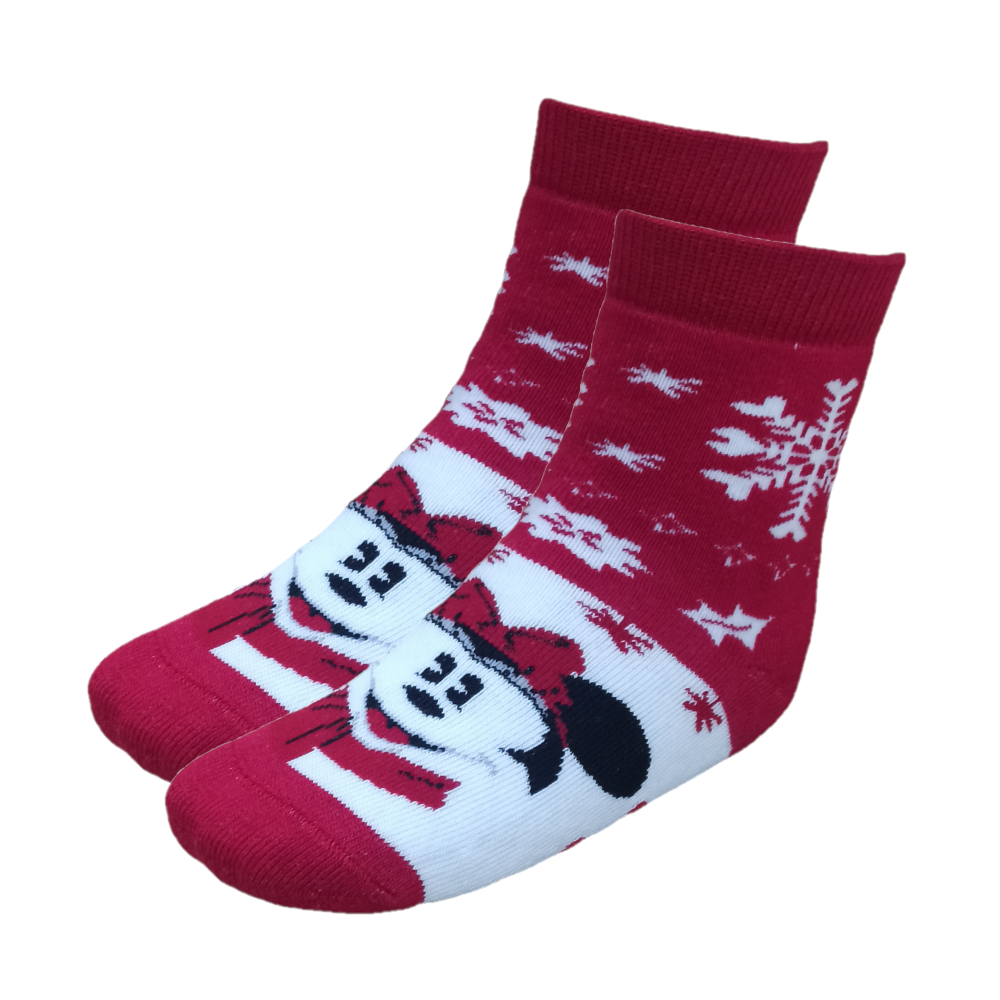 Calzini Antiscivolo Natale Minnie Mouse DISNEY in Spugna Bambini - Min0676