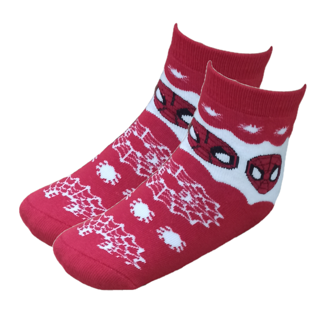 Calzini Antiscivolo Natale Spiderman MARVEL in Spugna Bambini - Spm0675