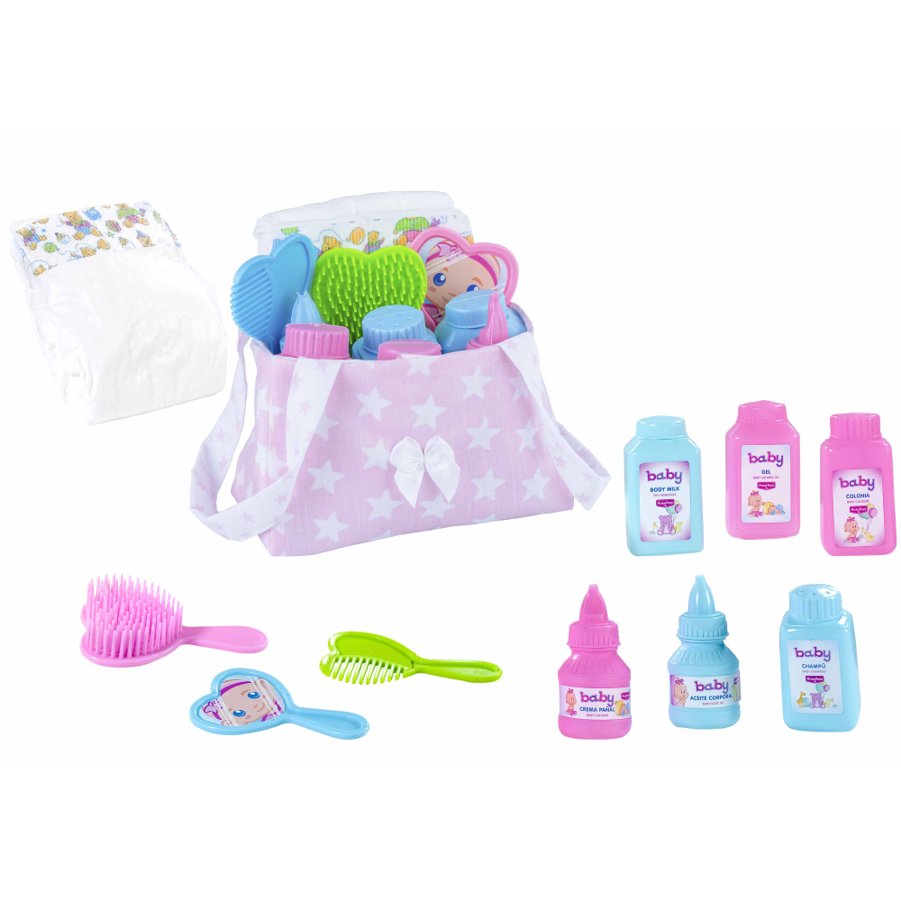 Accessori Bagnetto per Bambole Rauber 10 Pezzi con Borsa - 0116