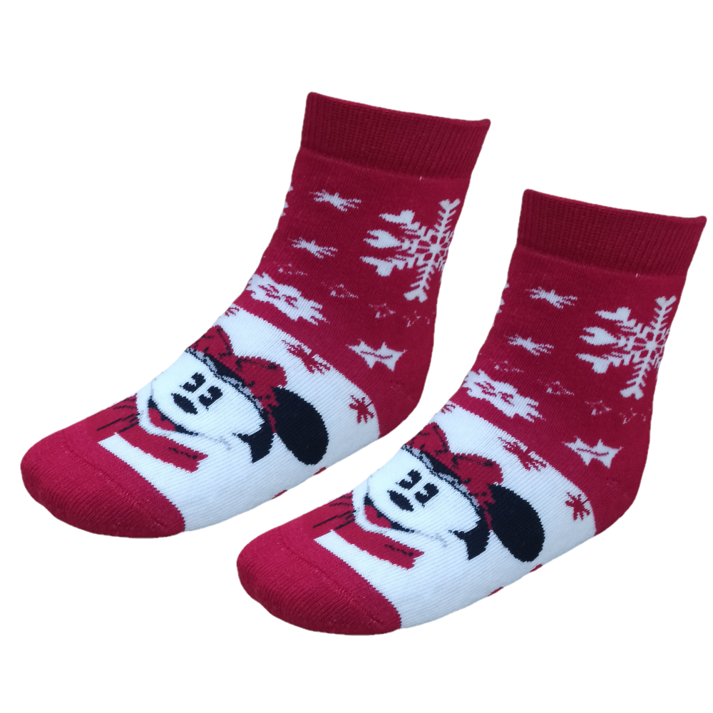 Calzini Antiscivolo Natale Minnie Mouse DISNEY in Spugna Bambini - Min0676