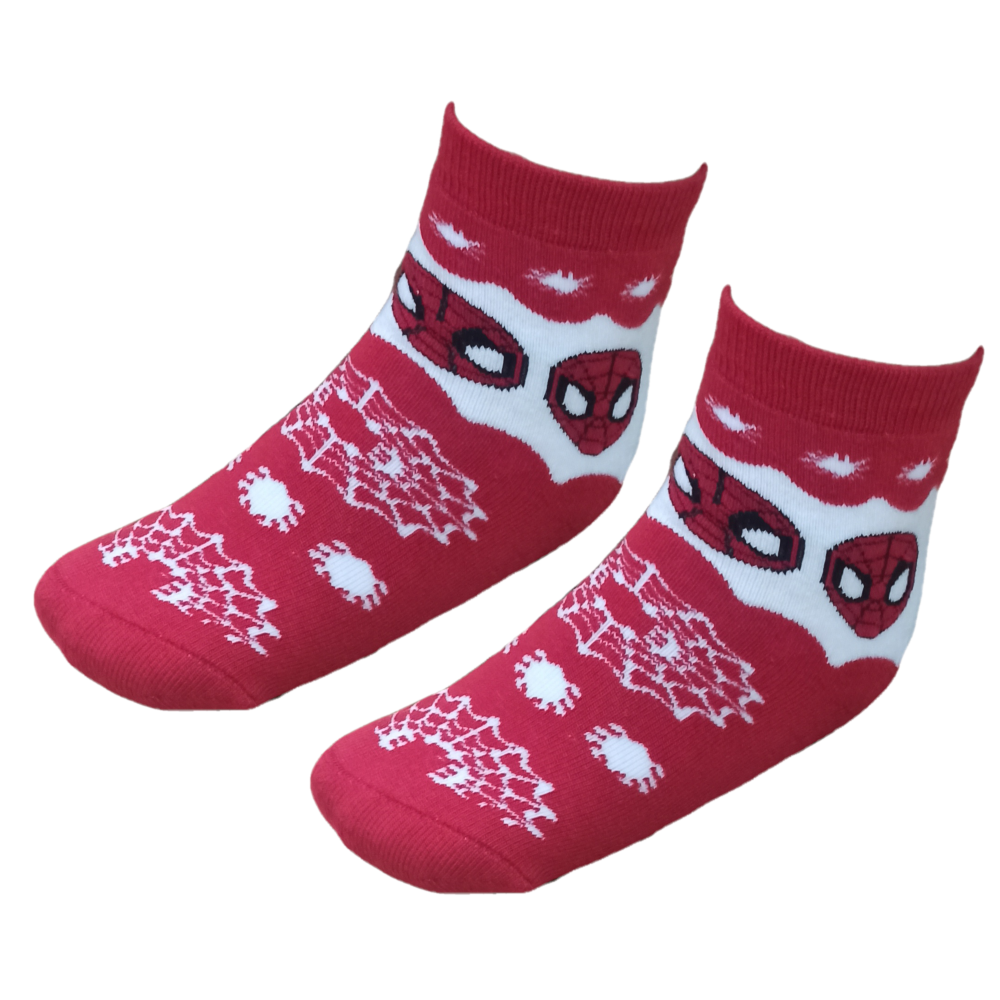 Calzini Antiscivolo Natale Spiderman MARVEL in Spugna Bambini - Spm0675