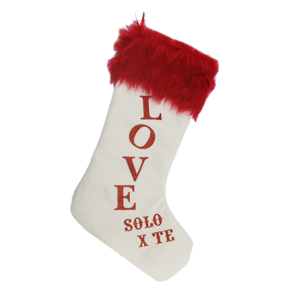 Calza Della Befana "love - Solo per Te" 45 CM in Pannolenci Pelliccia Dolci Regali Caramelle - 94533/2