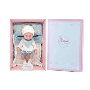 Bambola con Coperta e Cuscino Rauber 30 CM Accessori in Scatola - 3120celeste