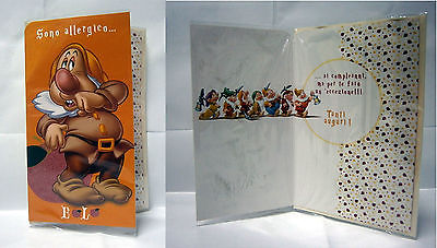 Biglietto Auguri DISNEY Sette Nani Buon Compleanno 17,5x11 CM Eolo