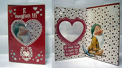 Biglietti Auguri per Feste DISNEY Sette Nani Pisolo 17,5x11,5 con Busta 1