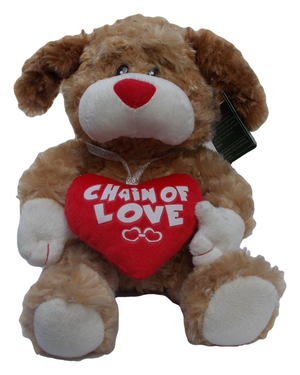 Peluche Cane con Cuore Pupazzo CM 30 - 2873p