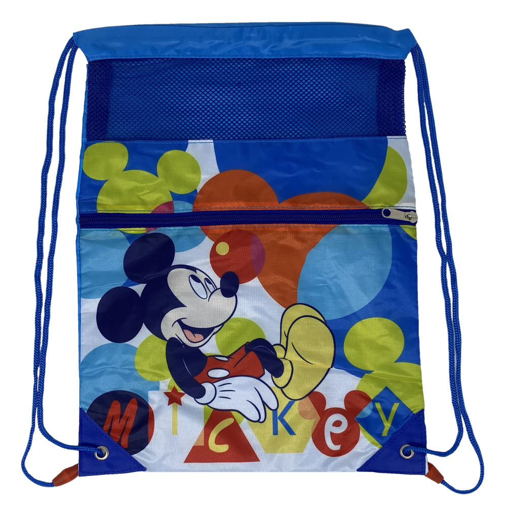 Sacca Mickey Mouse DISNEY Topolino con Chiusura a Coulisse Tasca Frontale Borsa Tempo Libero Palestra Cm. 40x30 - Wd22216