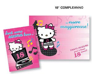 Biglietto Auguri DISNEY Hello Kitty 18° Compleanno 01