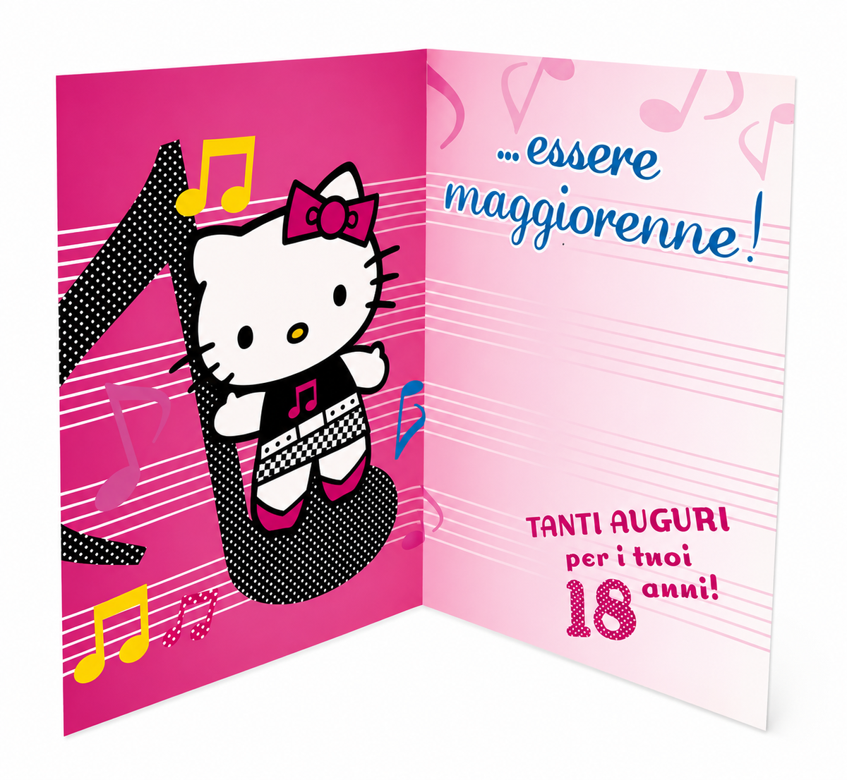 Biglietto Auguri 18 Anni Hello Kitty Musicale Originale