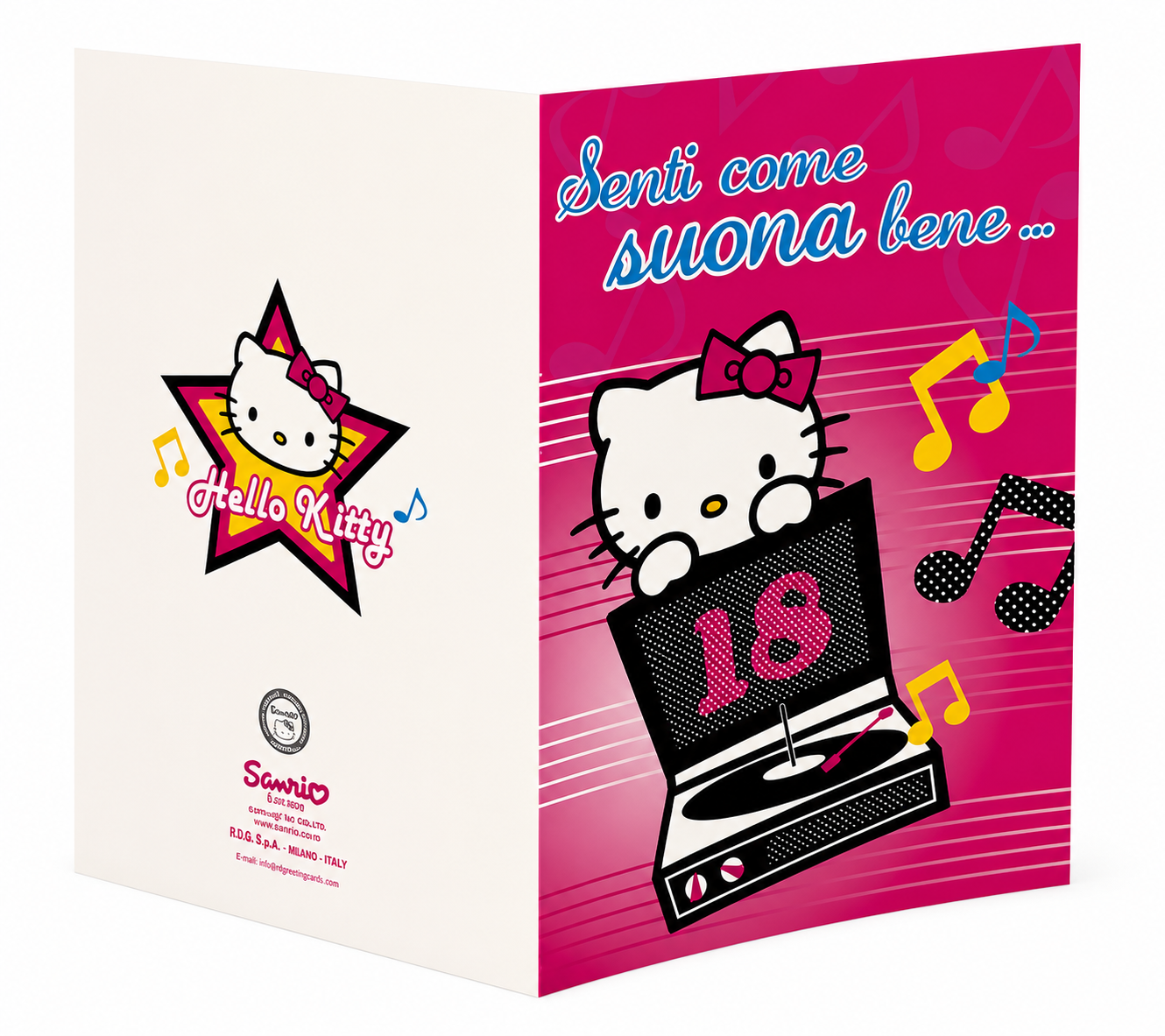 Biglietto Auguri 18 Anni Hello Kitty Musicale Originale