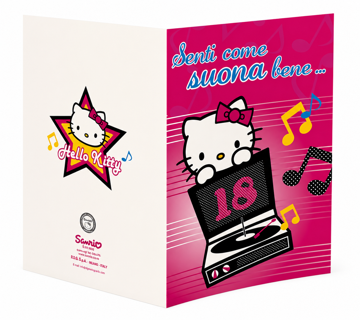 Biglietto Auguri 18 Anni Hello Kitty Musicale Originale