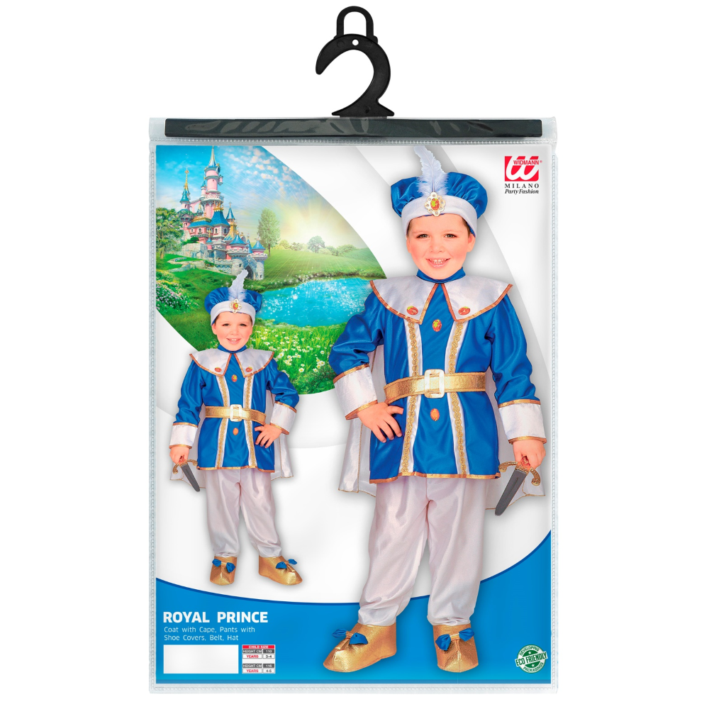 Vestito Carnevale + Accessori Principe Reale Costume Pugnale con Gemme e Fodero 3/4 Anni Travestimento - 3476+7003p