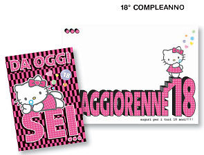 Biglietto Auguri DISNEY Hello Kitty 18° Compleanno 04
