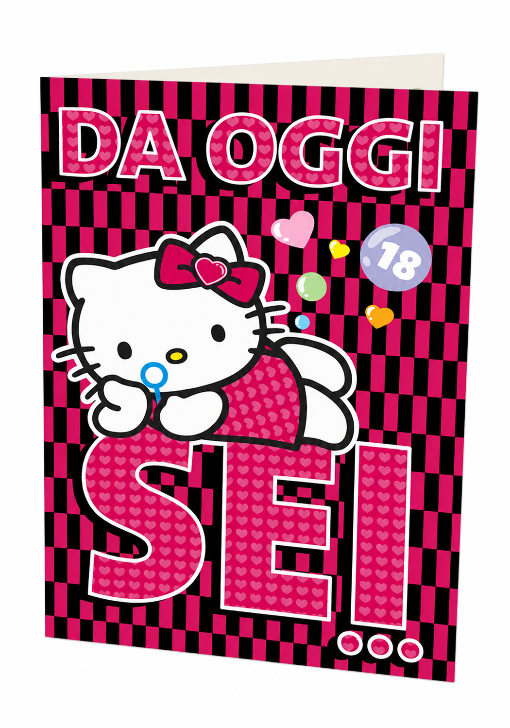 Biglietto Auguri 18 Anni Hello Kitty Originale Sanrio per Ragazza