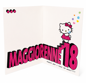 Biglietto Auguri 18 Anni Hello Kitty Originale Sanrio per Ragazza